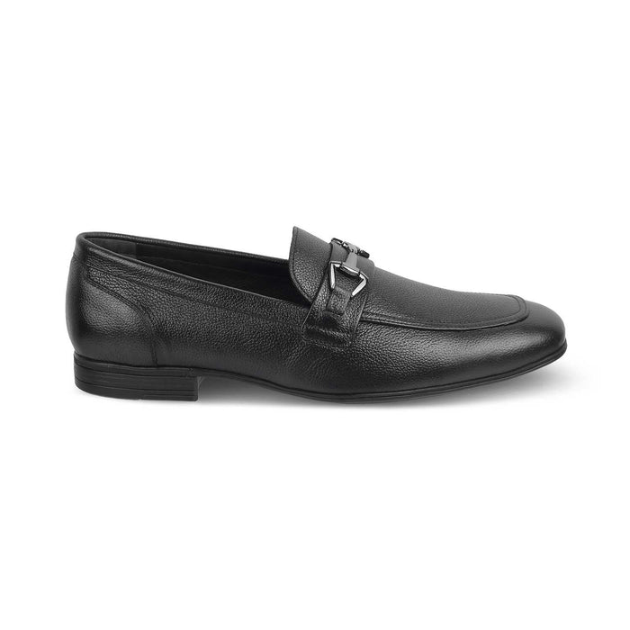The Bremen Black Men's Leather Loafers Tresmode - Tresmode