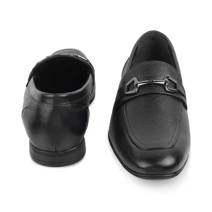 The Bremen Black Men's Leather Loafers Tresmode - Tresmode