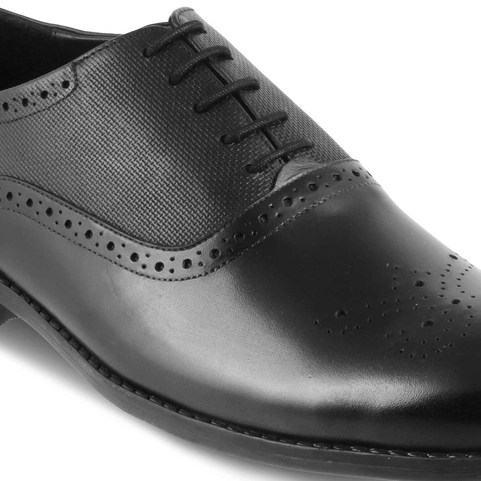The Cerob Black Men's Oxford Brogue Lace Ups Tresmode - Tresmode