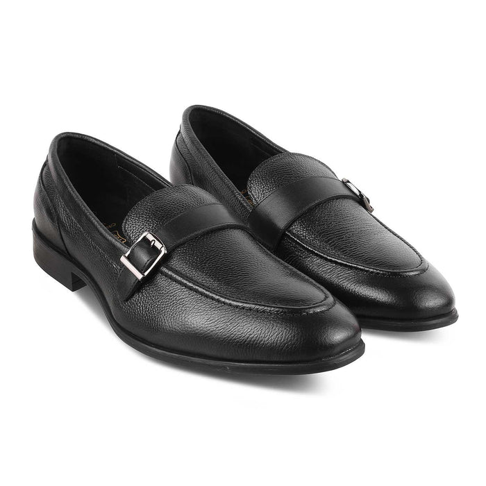 The Heiden Black Men's Leather Loafers Tresmode - Tresmode