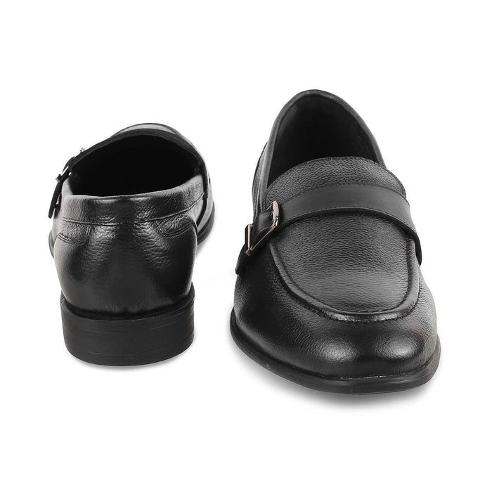 The Heiden Black Men's Leather Loafers Tresmode - Tresmode