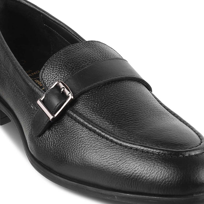 The Heiden Black Men's Leather Loafers Tresmode - Tresmode