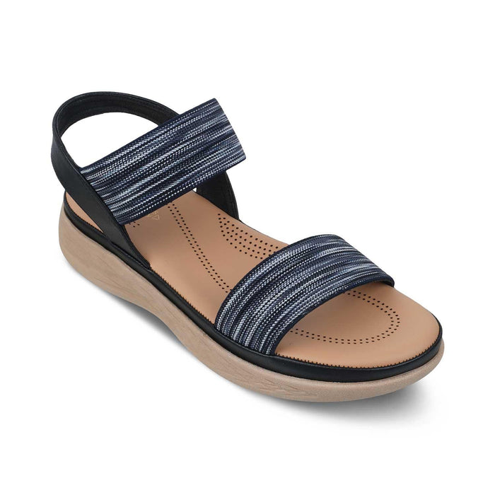 The Hint Black Women's Casual Wedge Sandals Tresmode - Tresmode