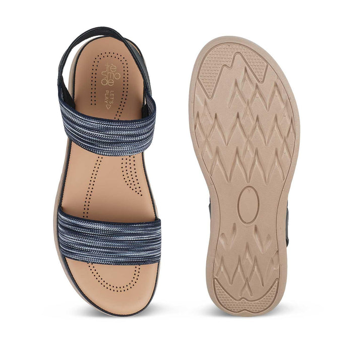 The Hint Black Women's Casual Wedge Sandals Tresmode - Tresmode