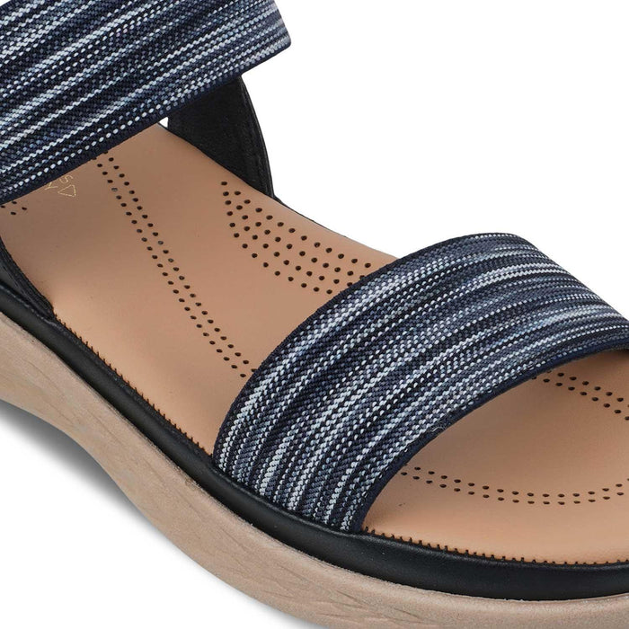 The Hint Black Women's Casual Wedge Sandals Tresmode - Tresmode