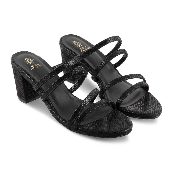 The Imulate Black Women's Dress Block Heel Sandals Tresmode - Tresmode