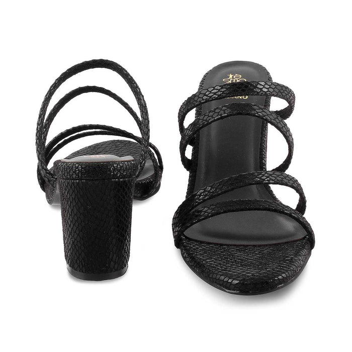 The Imulate Black Women's Dress Block Heel Sandals Tresmode - Tresmode