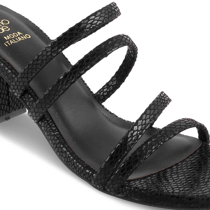 The Imulate Black Women's Dress Block Heel Sandals Tresmode - Tresmode