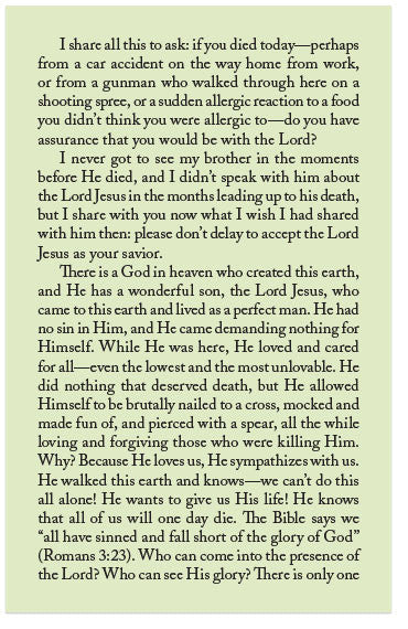 The Letter I Wish I Had Shared Earlier (NASB)