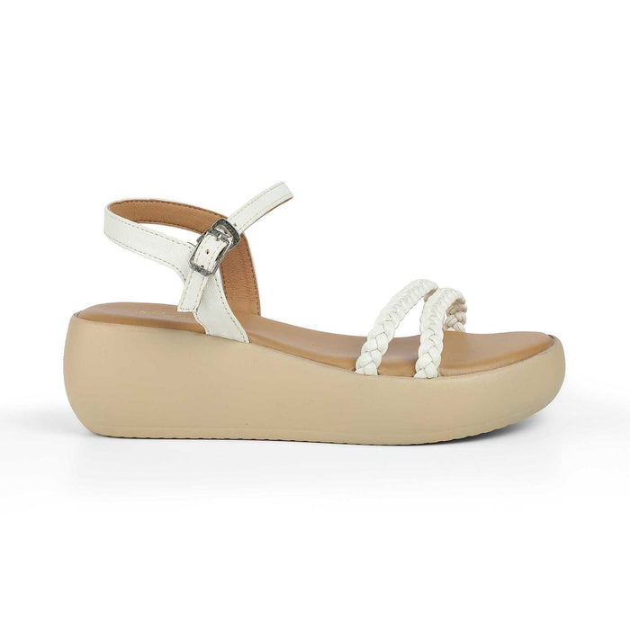 The Leve White Women's Dress Wedge Sandals Tresmode