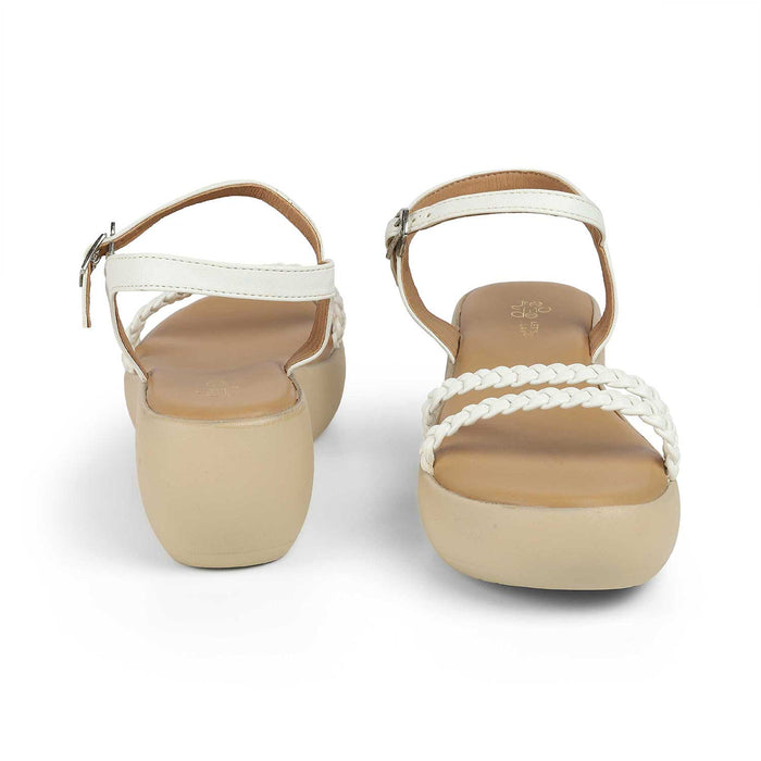 The Leve White Women's Dress Wedge Sandals Tresmode