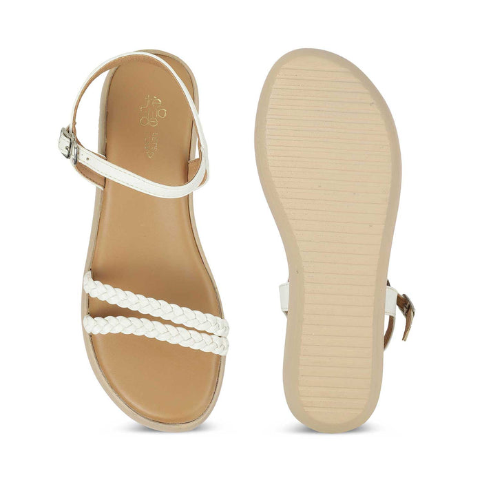 The Leve White Women's Dress Wedge Sandals Tresmode