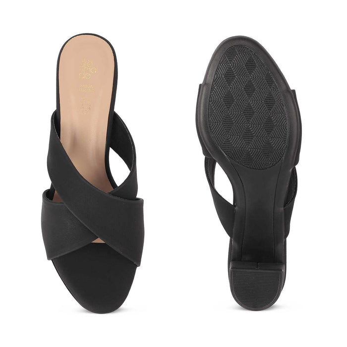 The Lisburn Black Women's Dress Block Heel Sandals Tresmode - Tresmode