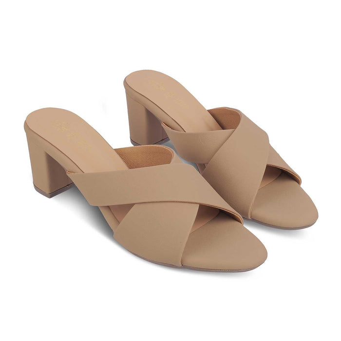 The Lisburn Camel Women's Dress Block Heel Sandals Tresmode - Tresmode