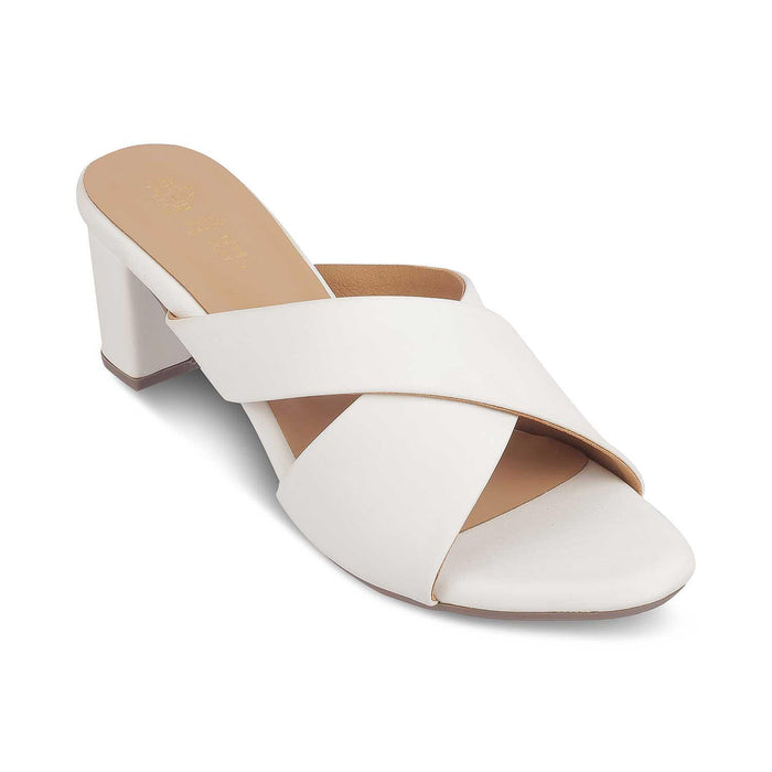 The Lisburn White Women's Dress Block Heel Sandals Tresmode - Tresmode