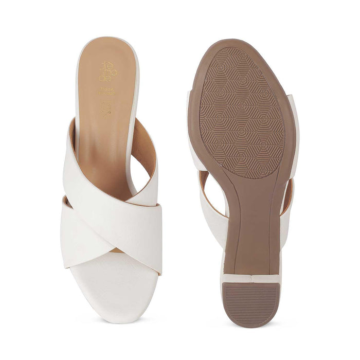 The Lisburn White Women's Dress Block Heel Sandals Tresmode - Tresmode