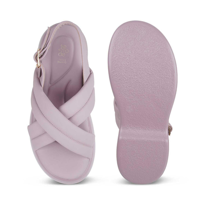 The Lonir Purple Women's Dress Wedge Sandals Tresmode - Tresmode
