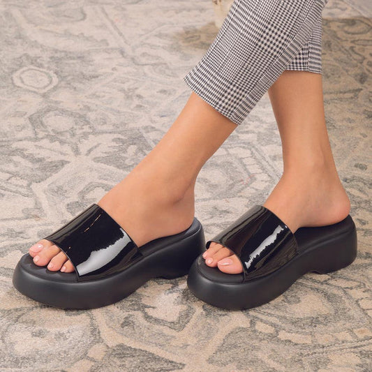 The Lory Black Women's Casual Wedge Sandals Tresmode - Tresmode