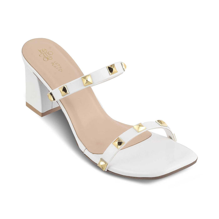 The Mag White Women's Dress Block Heel Sandals Tresmode - Tresmode