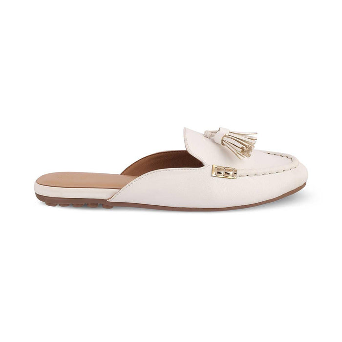 The Mas White Women's Dress Tassel Mules Tresmode - Tresmode