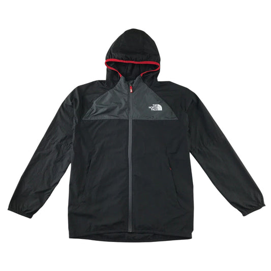The North Face 14-16 years black and grey hooded windbreaker
