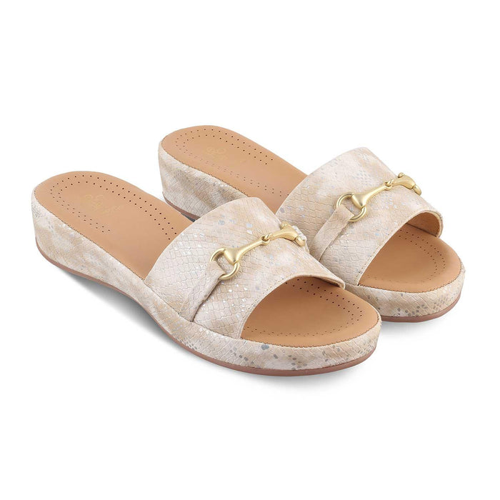 The Rec Gold Women's Dress Wedge Sandals Tresmode - Tresmode
