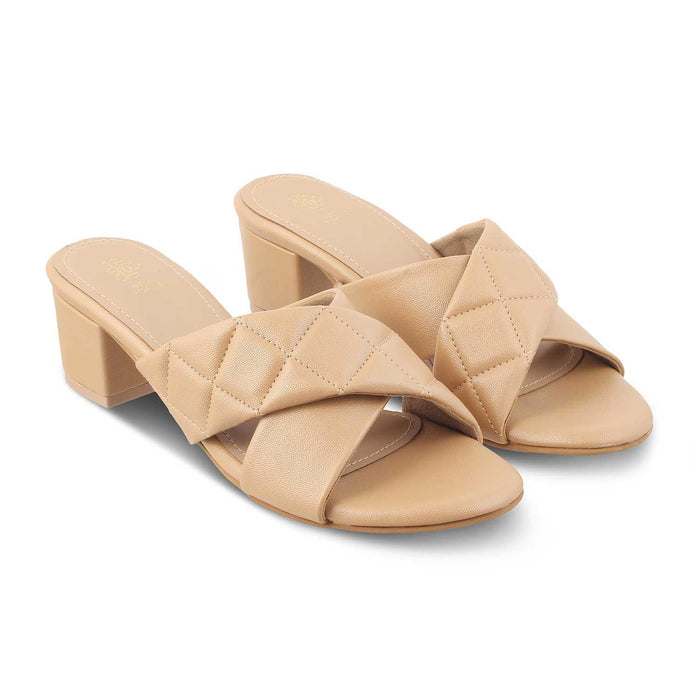 The Romi TMM-5 Beige Women's Dress Block Heel Sandals Tresmode - Tresmode