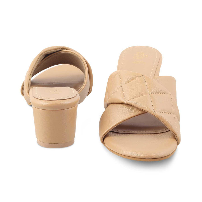 The Romi TMM-5 Beige Women's Dress Block Heel Sandals Tresmode - Tresmode