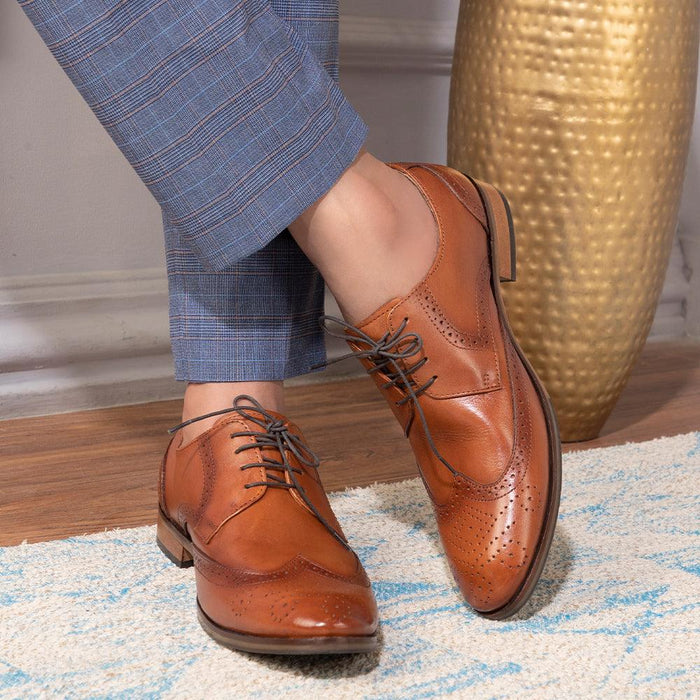 The Shell Tan Men's Derby Lace Ups Tresmode - Tresmode