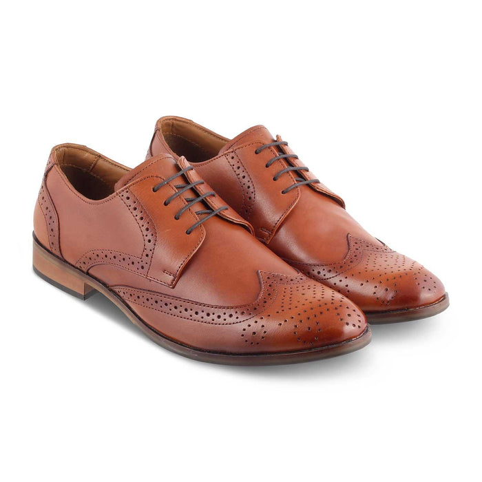 The Shell Tan Men's Derby Lace Ups Tresmode - Tresmode