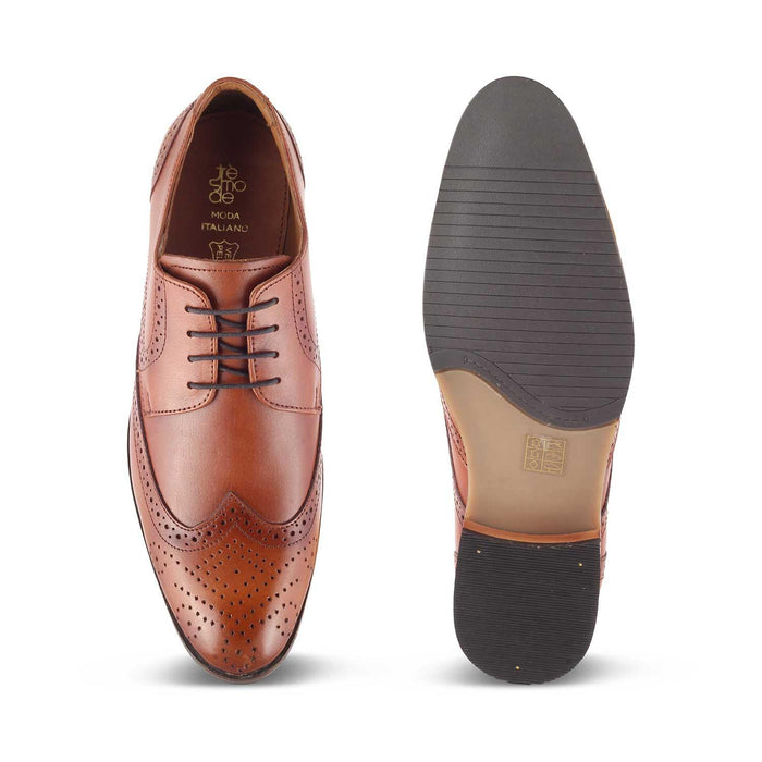The Shell Tan Men's Derby Lace Ups Tresmode - Tresmode