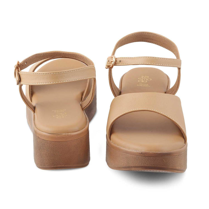 The Sinhere Beige Women's Dress Platform Wedge Sandals Tresmode - Tresmode