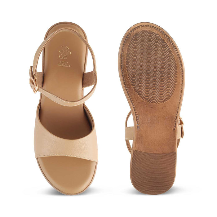 The Sinhere Beige Women's Dress Platform Wedge Sandals Tresmode - Tresmode