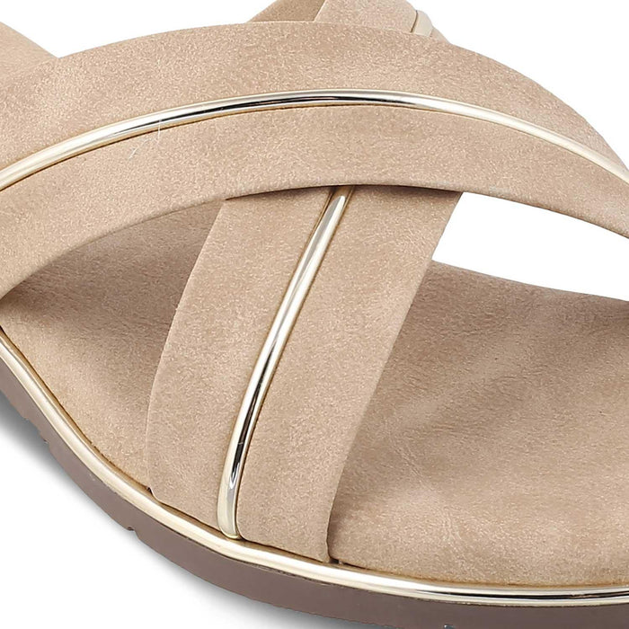 The Strep Beige Women's Casual Flats Tresmode - Tresmode