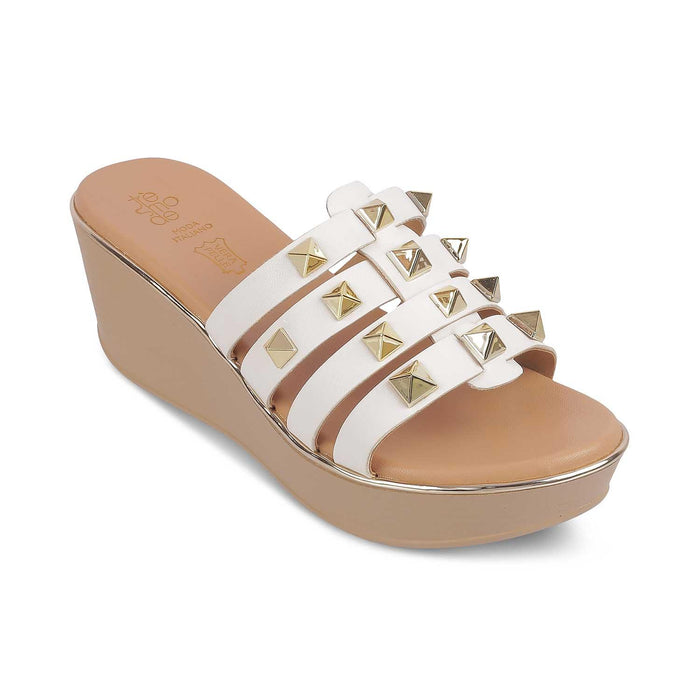 The Tango White Women's Dress Wedge Sandals Tresmode - Tresmode