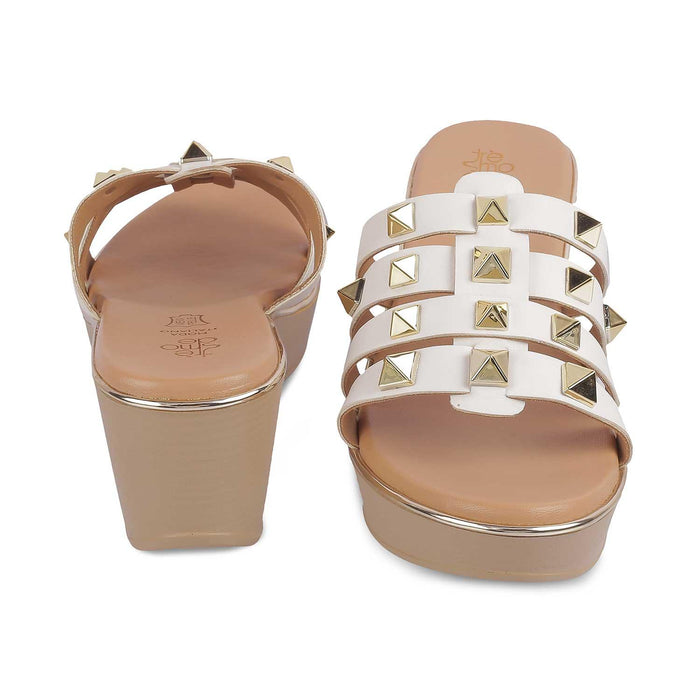 The Tango White Women's Dress Wedge Sandals Tresmode - Tresmode