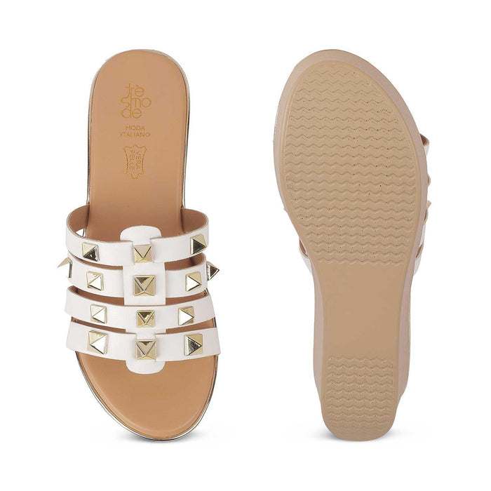 The Tango White Women's Dress Wedge Sandals Tresmode - Tresmode