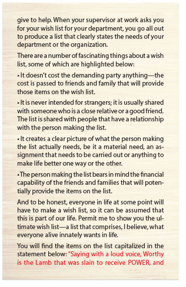 The Ultimate Wish List (KJV)