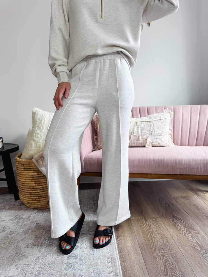 The Wide Leg Pant - Ivory Marl