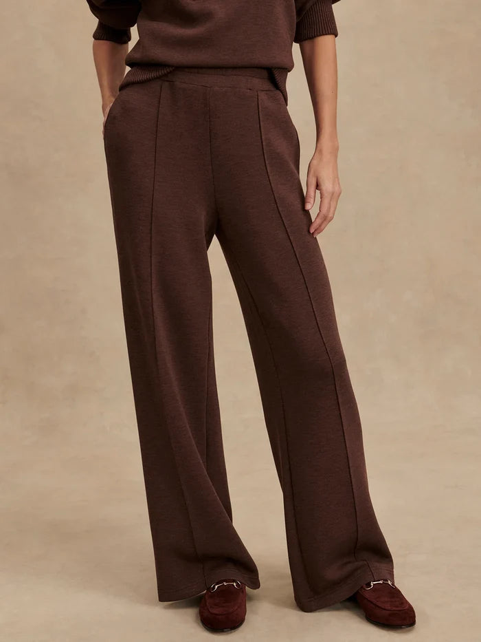 The Wide Leg Pant 28" - Coffee Marl