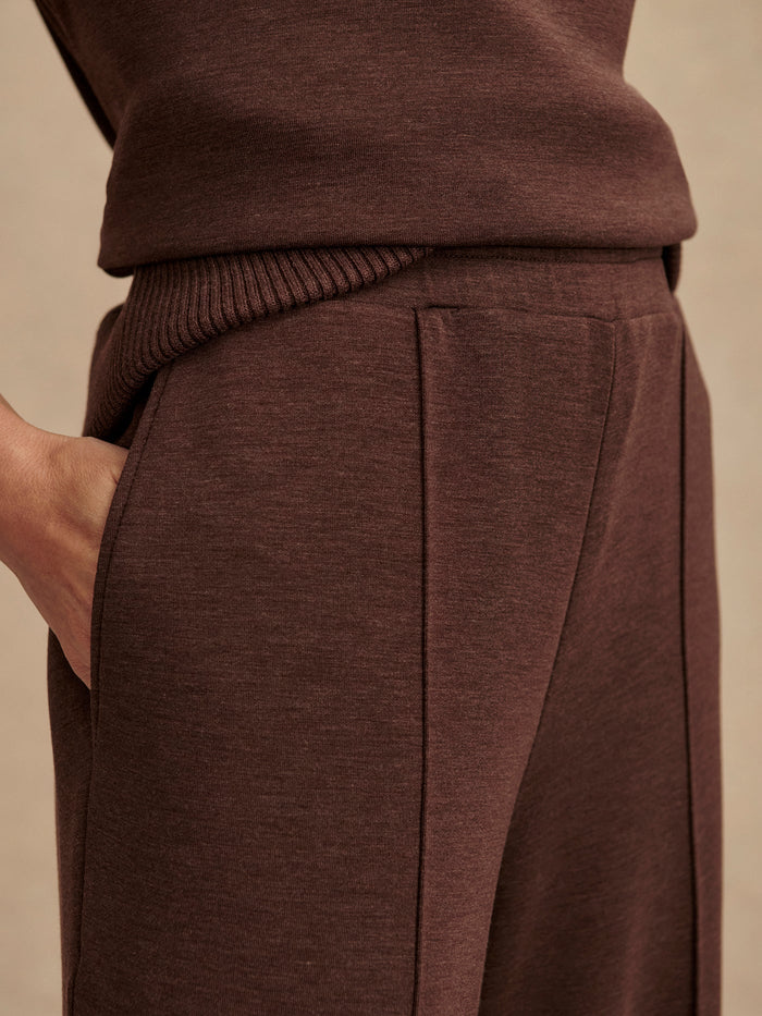 The Wide Leg Pant 28" - Coffee Marl