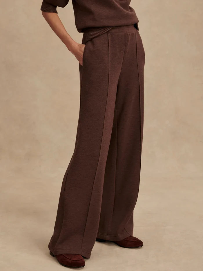 The Wide Leg Pant 28" - Coffee Marl