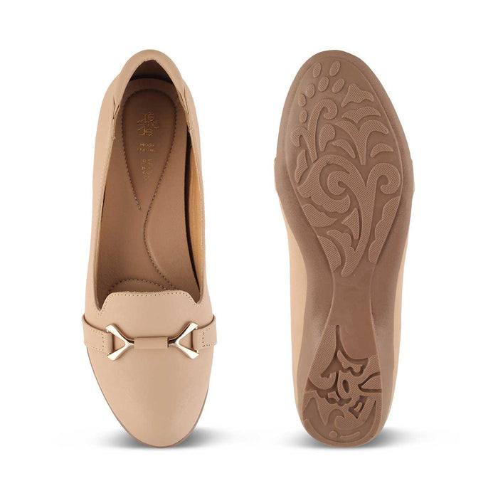 The Yorker Beige Women's Dress Ballerinas Tresmode - Tresmode