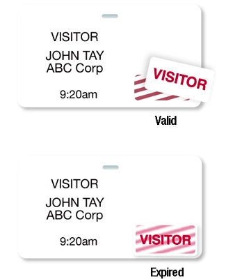 Thermal Printable Clip-on Badge with Expiring TIMEtoken Indicator - Half Day Or One Day - 04102, Qty = 1000