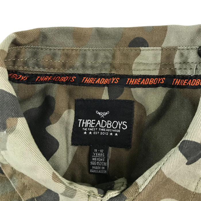 Threadboys 11-12 years khaki green camouflage cotton shirt