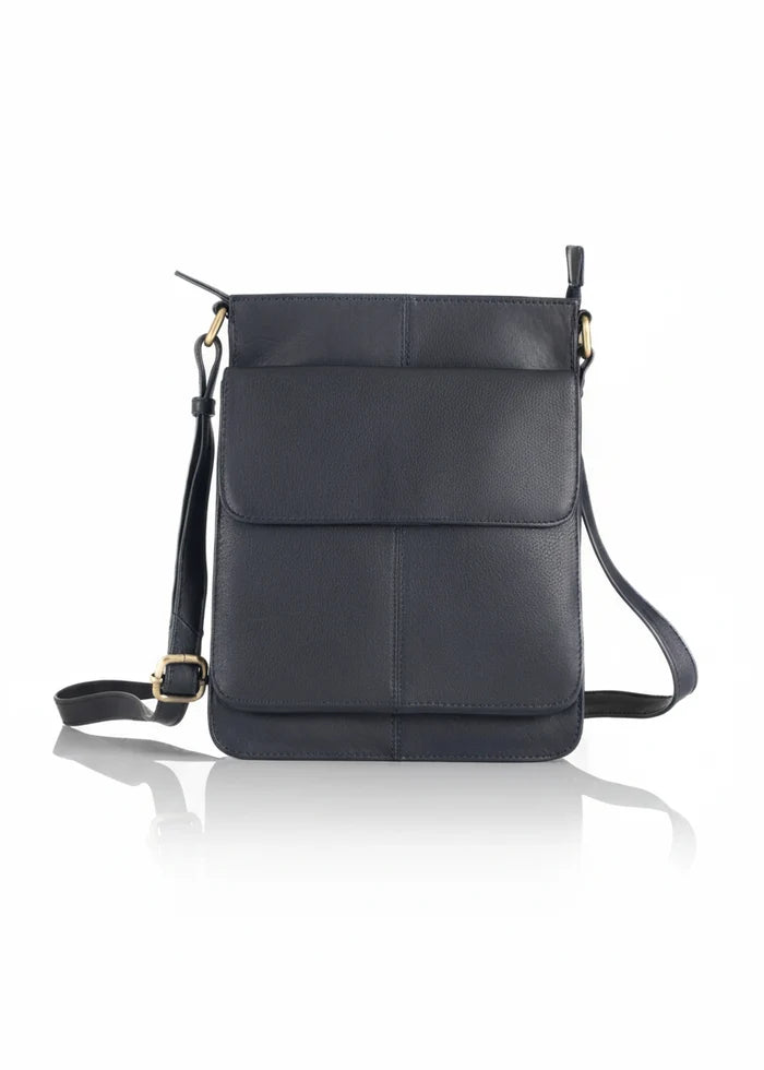Luxury Irish Leather Sling Bag - Black
