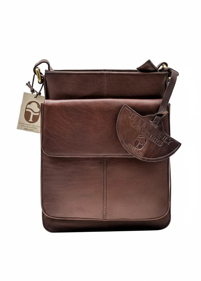 Luxury Irish Leather Sling Bag | Brown