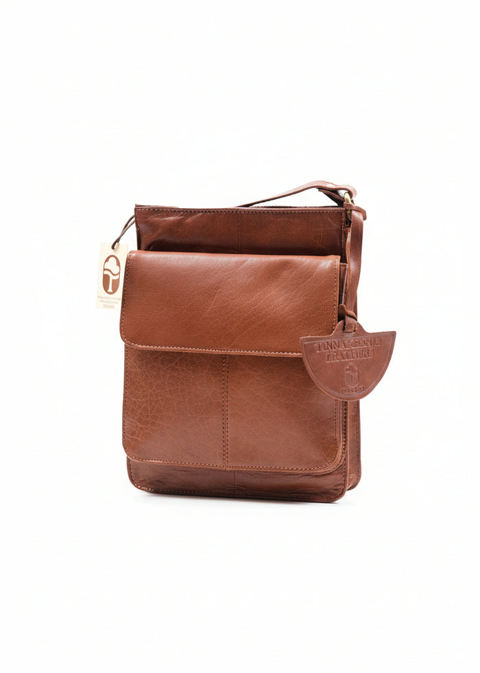 Luxury Irish Leather Sling Bag - Tan