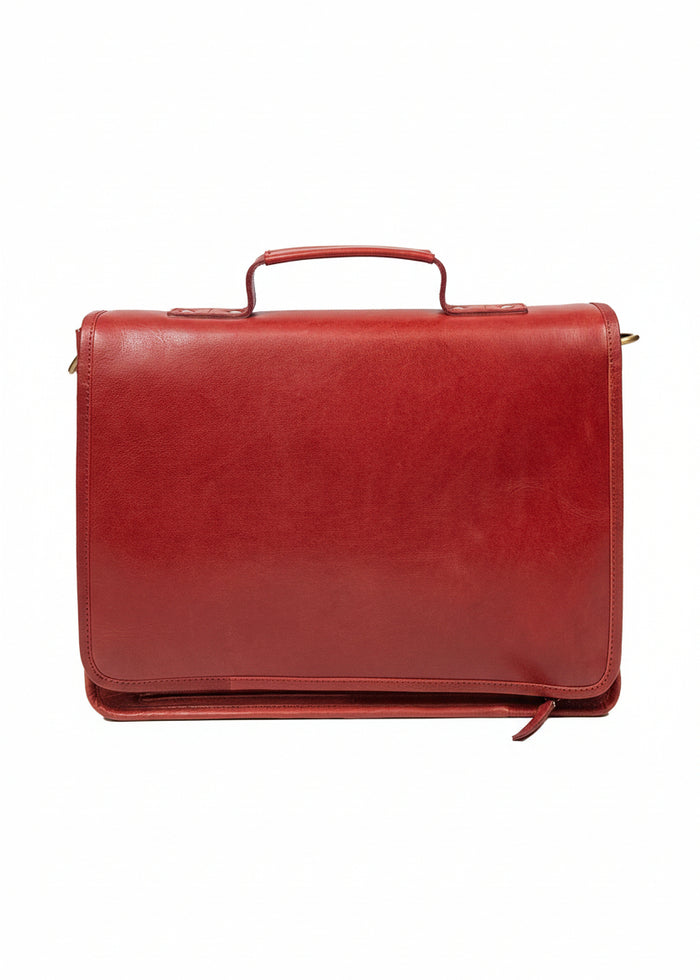 Tinnakeenly Leather Satchel Bag - Red