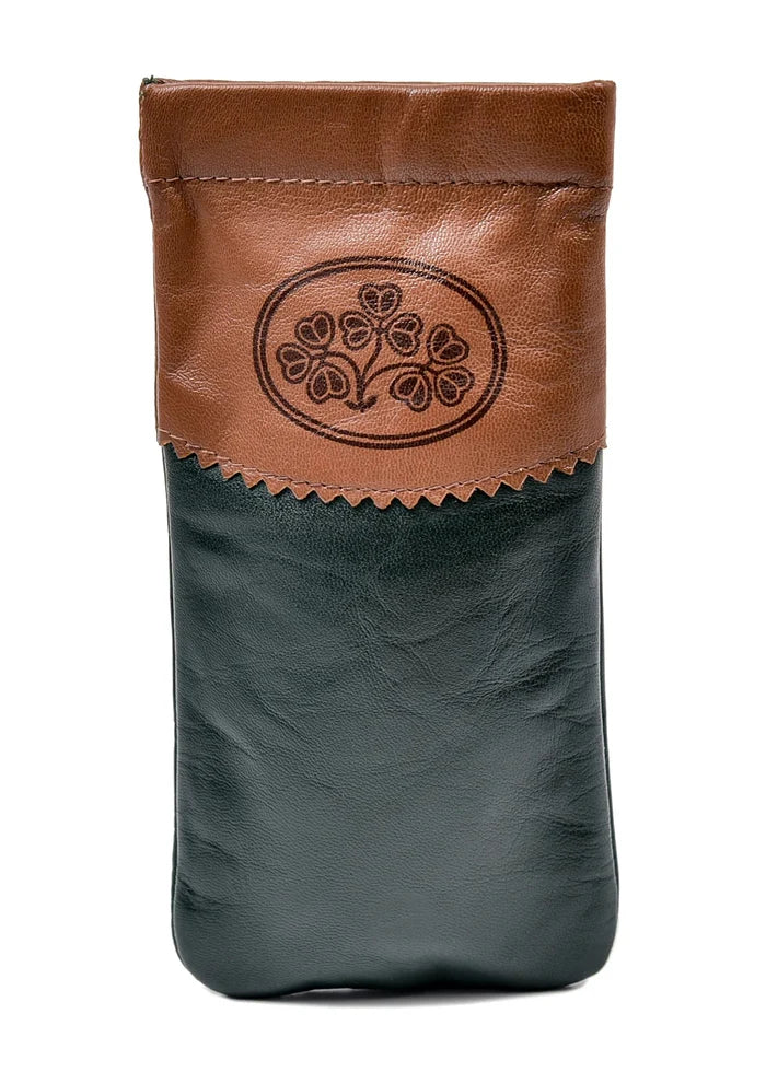 Tinnakeenly Leather Snap Glasses Case - Shamrock